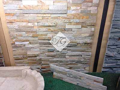 Rivestimento in quarzite gialla mix