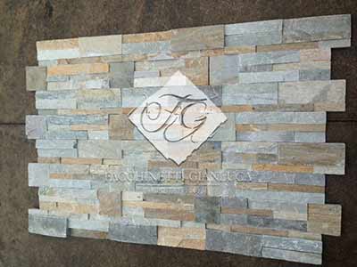 Rivestimento in quarzite grigio gialla mix mod